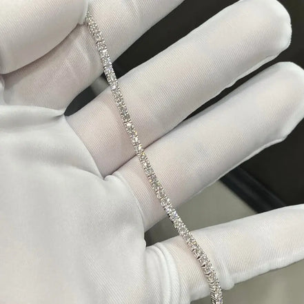 Affordable Luxury Jewelry Each 0.05-carat Round Lab Grown Diamond Tennis Bracelet