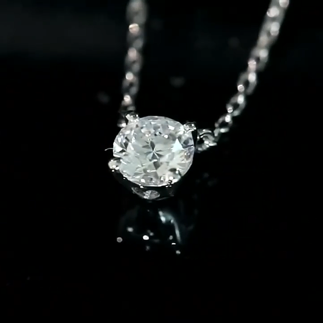Affordable Luxury Jewelry 0.31 Carat Lab-Grown Diamond Solitaire Necklace Set In 4-Prong 18k White Gold