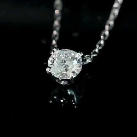 Affordable Luxury Jewelry 0.31 Carat Lab-Grown Diamond Solitaire Necklace Set In 4-Prong 18k White Gold
