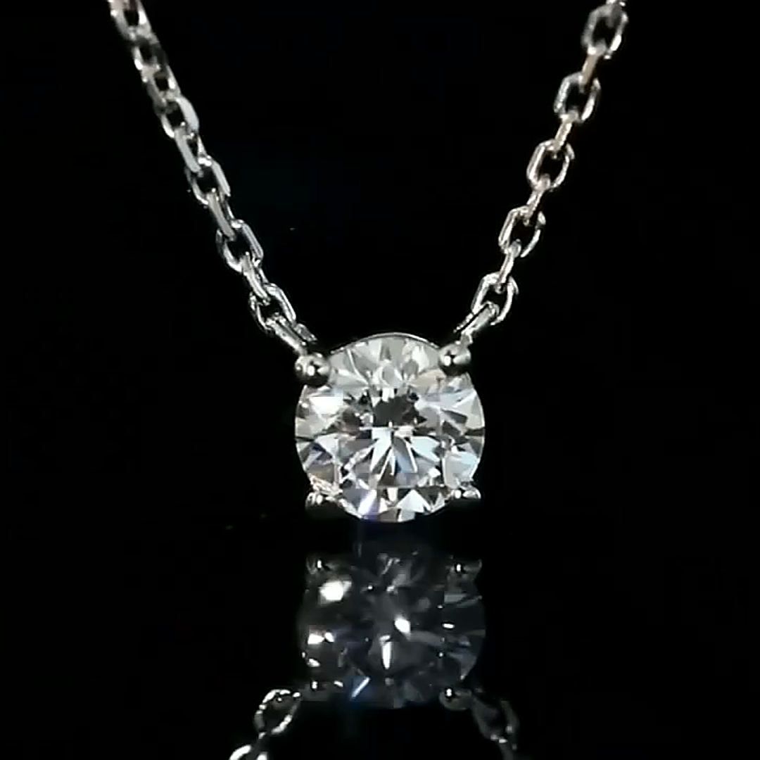 Affordable Luxury Jewelry 0.31 Carat Lab-Grown Diamond Solitaire Necklace Set In 4-Prong 18k White Gold