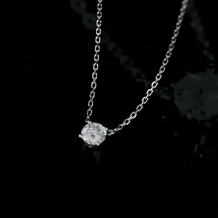 Affordable Luxury Jewelry 0.31 Carat Lab-Grown Diamond Solitaire Necklace Set In 4-Prong 18k White Gold