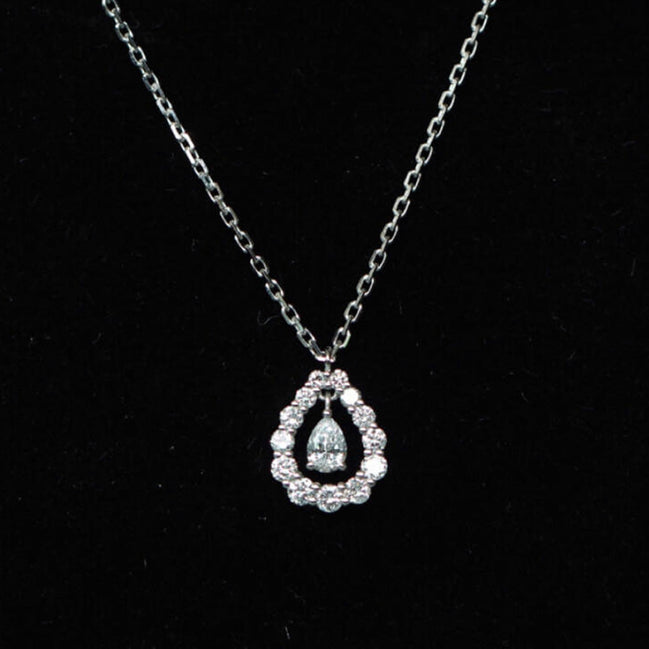 Affordable Luxury Jewelry 0.38ct Pear Lab-Grown Diamond Teardrop Necklace 18K gold