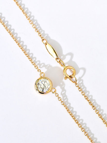 Affordable Luxury Jewelry 0.3CT Solitaire Lab Diamond Bridesmaid Necklace 18K Gold
