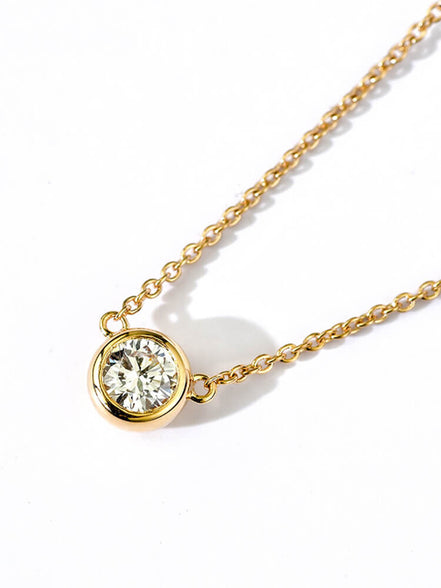 Affordable Luxury Jewelry 0.3CT Solitaire Lab Diamond Bridesmaid Necklace 18K Gold