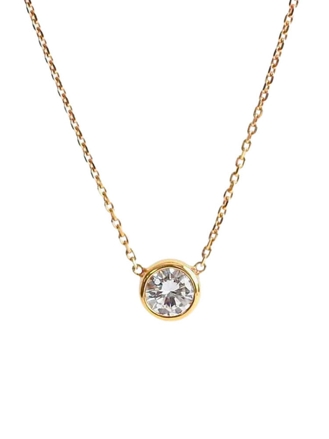 Affordable Luxury Jewelry 0.3CT Solitaire Lab Diamond Bridesmaid Necklace 18K Gold