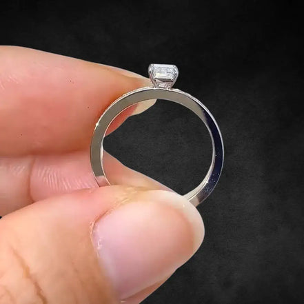 Affordable Luxury Jewelry 0.5 CT Emerald Cut Lab Diamond Two Tone Ring