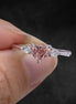 Affordable Luxury Jewelry 0.5 Carat Fancy Pink Lab-Grown Diamond Three-Stone Engagement Ring