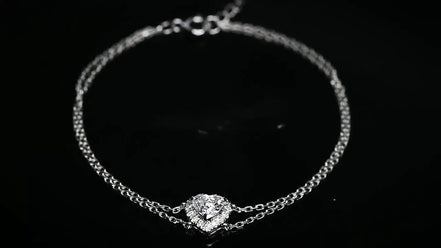 Affordable Luxury Jewelry 0.5 Carat Heart-Shaped Lab-Grown Diamond Double-Chain Bracelet