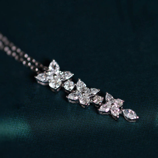 Affordable Luxury Jewelry Marquise and Round and Pear Lab Grown Diamond Necklace