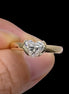 0.6 CT Vintage Heart Cut Lab Grown Diamond solitaire Engagement Ring 18K