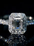 0.8 CT Emerald Cut Lab Diamond Halo Ring