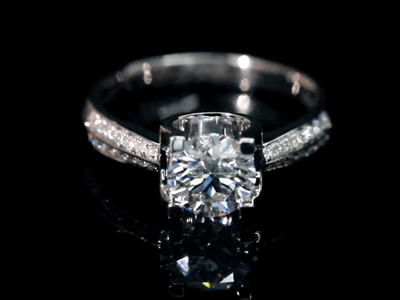 Affordable Luxury Jewelry Lab-Grown Diamond Ring with Double-Row Pavé Band