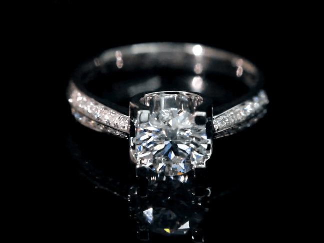 Affordable Luxury Jewelry Lab-Grown Diamond Ring with Double-Row Pavé Band