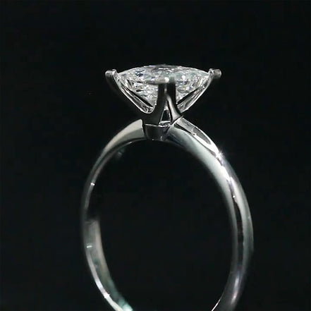 1.1 CT Princess Cut Lab Grown Diamond Solitaire Engagement Ring