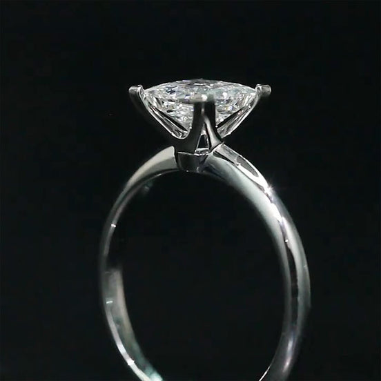 1.1 CT Princess Cut Lab Grown Diamond Solitaire Engagement Ring