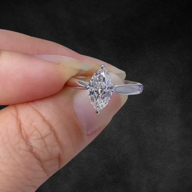 1.5ct Marquise Cut Lab Grown Diamond Solitaire Ring