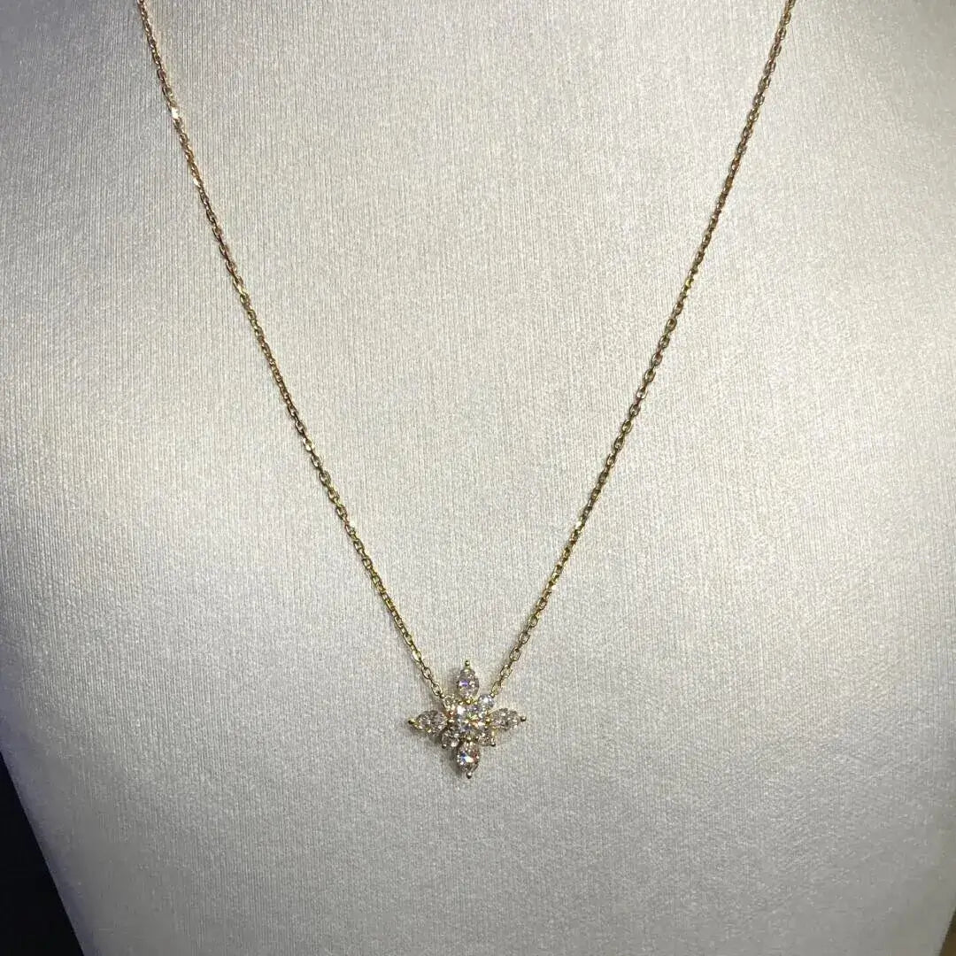 Affordable Luxury Jewelry 1.7ct Lab-Grown Diamond Pendant Necklace in 18K Gold – Marquise & Round Cut