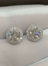 Affordable Luxury Jewelry 1.7ctw Round Lab Diamond Halo Earrings, 2 Ways to Wear