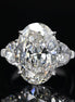 10 CT Oval and Half Moon Lab Grown Diamond Three Stone Engagement Ring