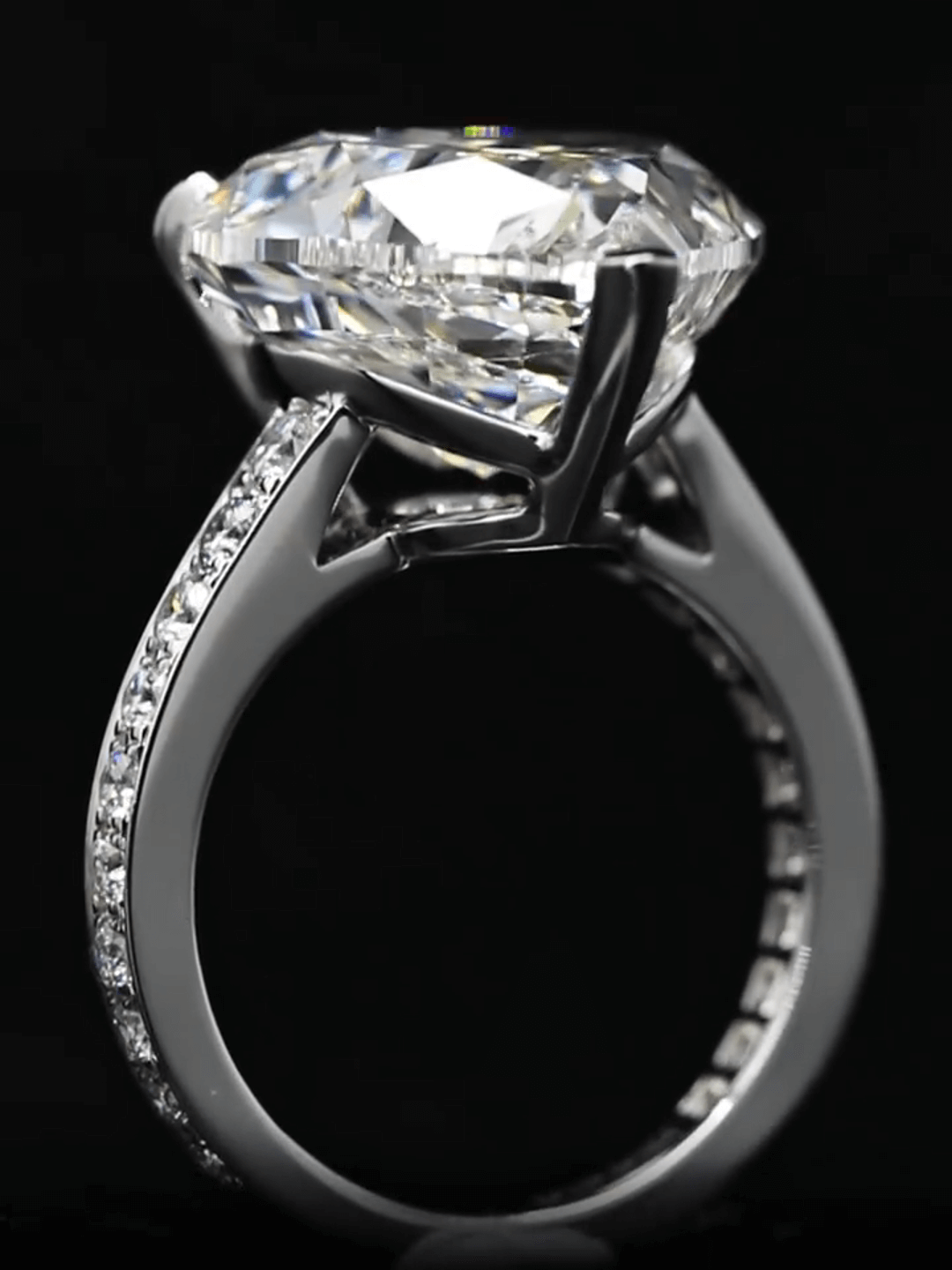 Affordable Luxury Jewelry 10 Carat Heart Shape Lab Grown Diamond Pave Engagement Ring