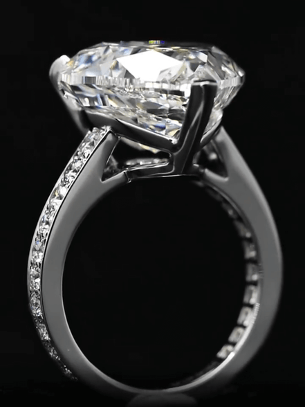 Affordable Luxury Jewelry 10 Carat Heart Shape Lab Grown Diamond Pave Engagement Ring