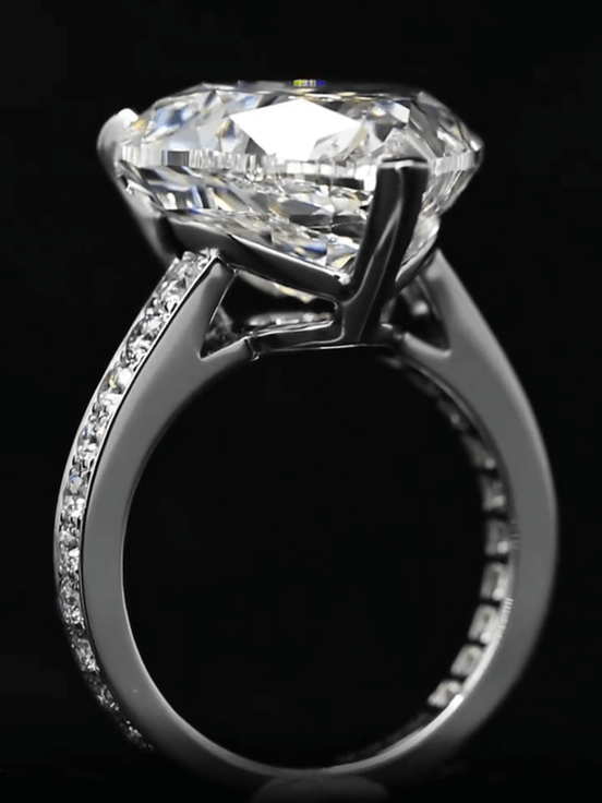 Affordable Luxury Jewelry 10 Carat Heart Shape Lab Grown Diamond Pave Engagement Ring