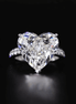 Affordable Luxury Jewelry 10 Carat Heart Shape Lab Grown Diamond Pave Engagement Ring
