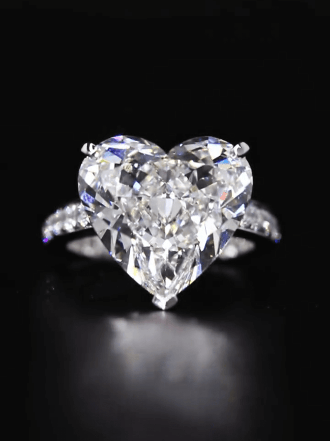 Affordable Luxury Jewelry 10 Carat Heart Shape Lab Grown Diamond Pave Engagement Ring