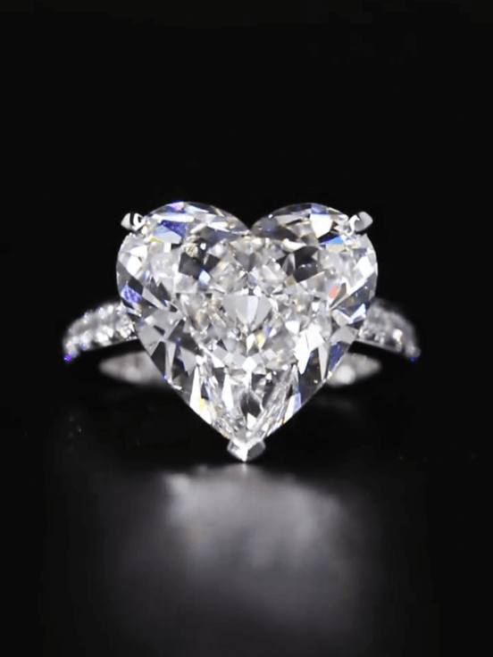 Affordable Luxury Jewelry 10 Carat Heart Shape Lab Grown Diamond Pave Engagement Ring