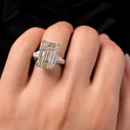 Emerald Cut Three Stone Lab-Grown Diamond Ring (11 CTW F/VS1)