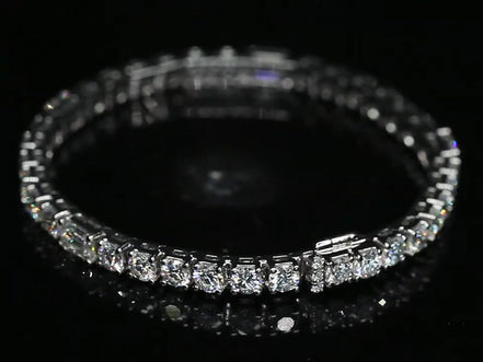 Affordable Luxury Jewelry Each 0.2-carat 0.5-carat Emerald & Round Cut Lab Diamond Tennis Bracelet 18K Gold