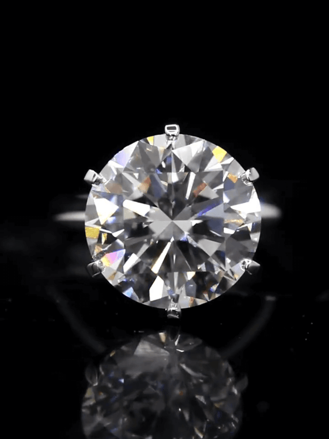13.14 Carat Round Lab Grown Diamond Solitaire Engagement Ring