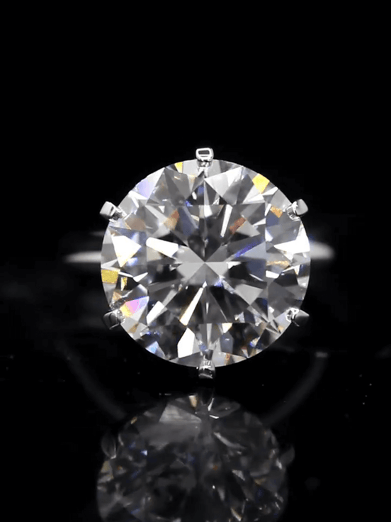 13.14 Carat Round Lab Grown Diamond Solitaire Engagement Ring