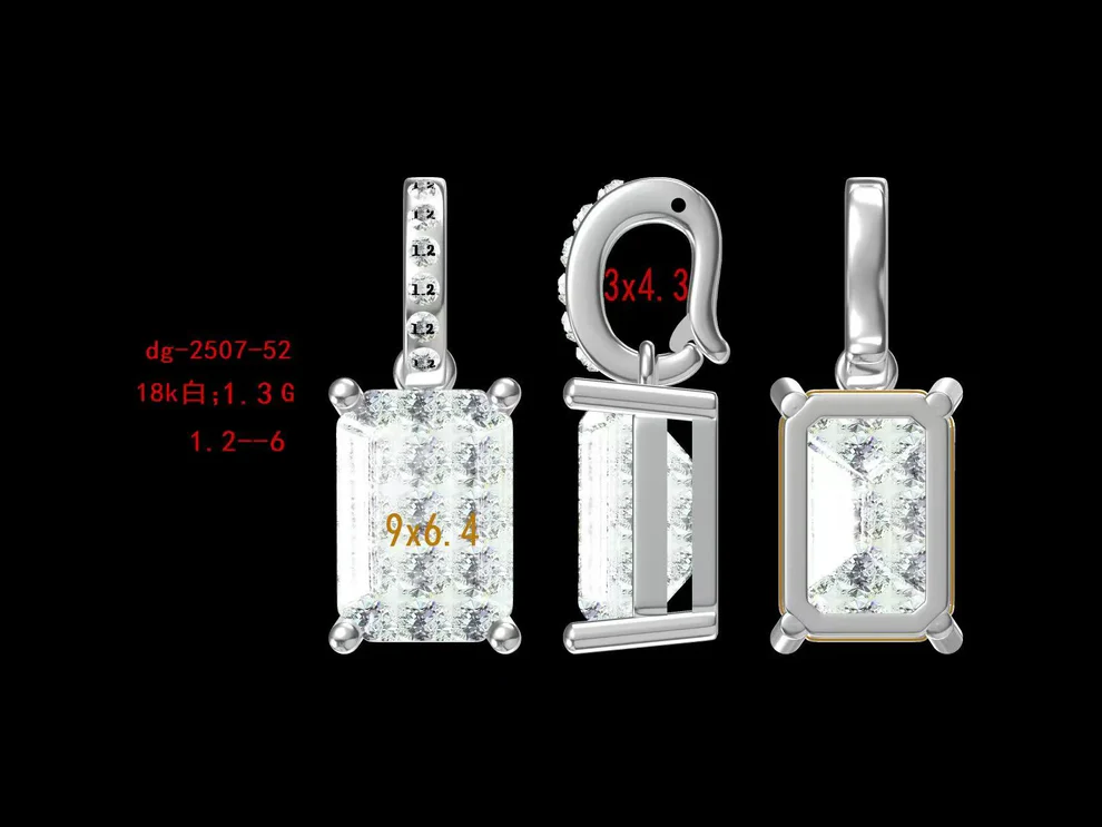 Versatile 2.5ct Emerald-Cut Diamond Pendant With Universal Clasp