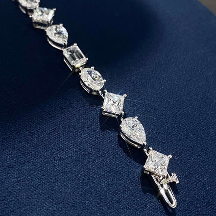 Affordable Luxury Jewelry Each 0.3-carat Multi Shape Lab-Grown Diamond Bracelet 18K Gold