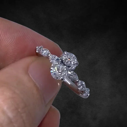 1 CT Oval Diamond Ring Lab Grown Diamond Engagement Ring