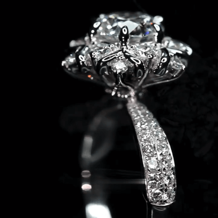1 Carat Round Cut Lab Grown Diamond Snowflake Halo Engagement Ring