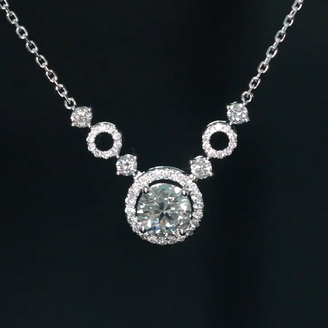 Affordable Luxury Jewelry 1 Carat Round Lab Grown Diamond Necklace Jewelry