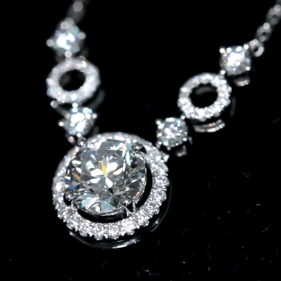 Affordable Luxury Jewelry 1 Carat Round Lab Grown Diamond Necklace