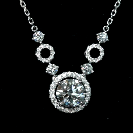 Affordable Luxury Jewelry 1 Carat Round Lab Grown Diamond Necklace Jewelry
