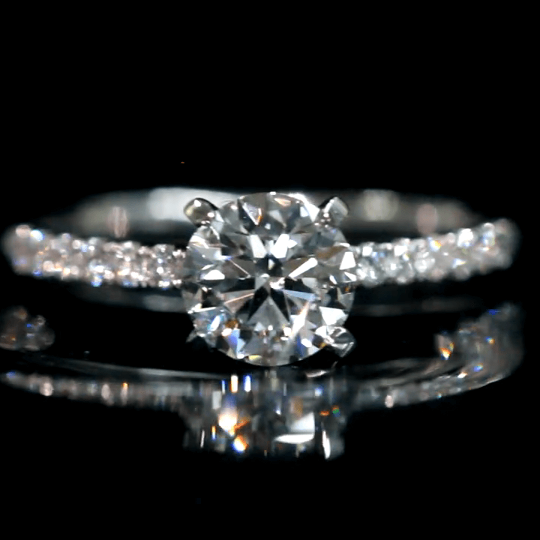 Affordable Luxury Jewelry 1 Carat Lab Grown Diamond Pave Engagement Ring