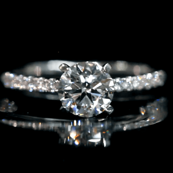 Affordable Luxury Jewelry 1 Carat Lab Grown Diamond Pave Engagement Ring