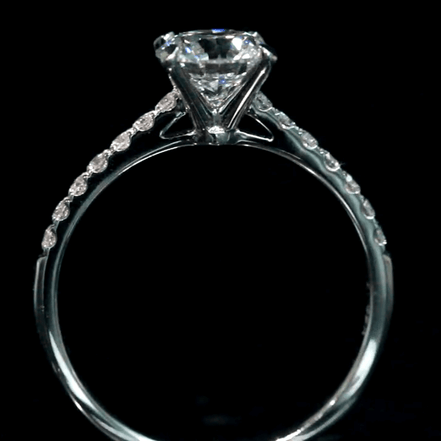 Affordable Luxury Jewelry 1 Carat Lab Grown Diamond Pave Engagement Ring