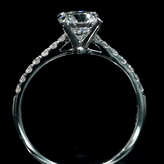 Affordable Luxury Jewelry 1 Carat Lab Grown Diamond Pave Engagement Ring