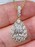 Affordable Luxury Jewelry 1 Carat Pear Cut Lab-Grown Diamond Pendant Halo Set