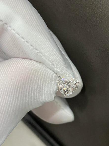 Affordable Luxury Jewelry 1 Carat Heart Shape Drilled Lab Grown Diamond Pendant