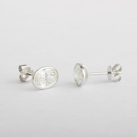 Affordable Luxury Jewelry Bezel Oval Lab-Grown Diamond Studs Earring (2.14 Ct. Tw.)