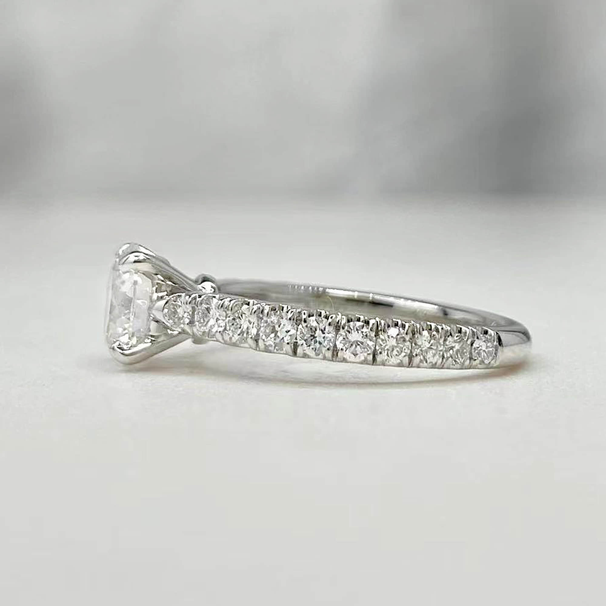 Affordable Luxury Jewelry Pave Round Lab Diamond Engagement Ring
