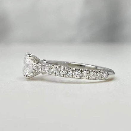 Affordable Luxury Jewelry Pave Round Lab Diamond Engagement Ring