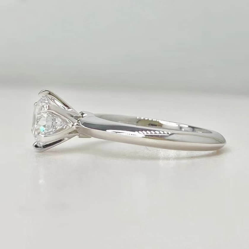 Round Lab Grown Diamond Solitaire Engagement Ring